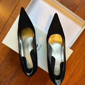 Nine West women black suede heels size 7M